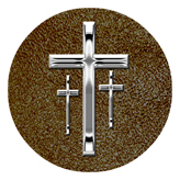 DAROUND 517 SL SH BR Silver 3 Crosses Shimmer Brown Background